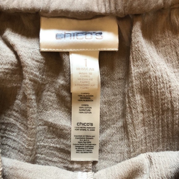 Chico’s 100% Cotton Pants Size Medium NWOT - Picture 7 of 8